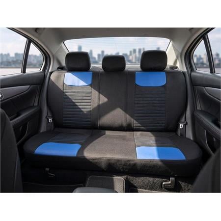 CHAMPION Style Seat Covers with Fixed Headrests (Black/Blue) For Citroen C ZERO 2010 Onwards