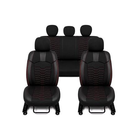 PLATINUM Style Seat Covers (Black/Red) For Citroen C ZERO 2010 Onwards
