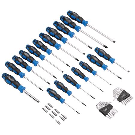 Draper 81294 Soft Grip Screwdriver, Hex Key and Bit Set (44 piece)