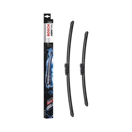 BOSCH A930S Aerotwin Flat Wiper Blade Front Set (600 / 475mm   Pinch Tab Arm Connection) for BMW 3 Series Grand Turismo, 2013 2019