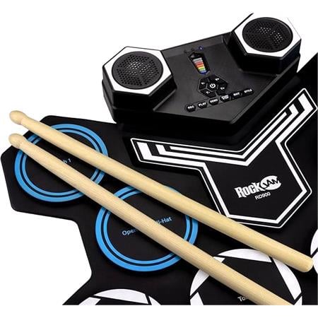 PDT RockJam Roll Up Bluetooth Drum Kit with Built in Battery & Drumsticks