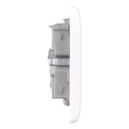 BG Electrical Smart Power Socket   Double Switched 13A   White Moulded   Slim Profile