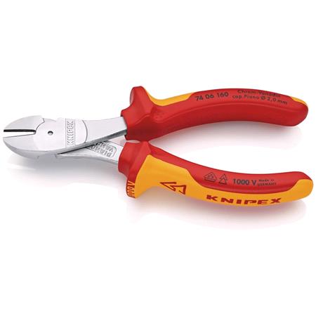 Knipex 82412 VDE Insulated High Leverage Diagonal Cutter, 160mm
