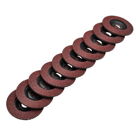 Draper 83067 Aluminium Oxide Flap Discs, 115 x 22.23mm, 60 Grit (Pack of 10)