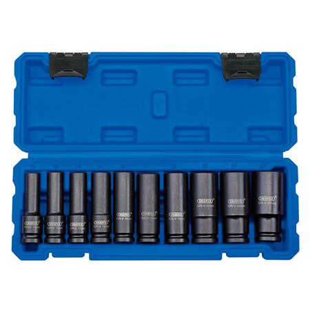 Draper 83096 1 2 inch Sq. Dr. Metric Deep Impact Socket Set (10 Piece)