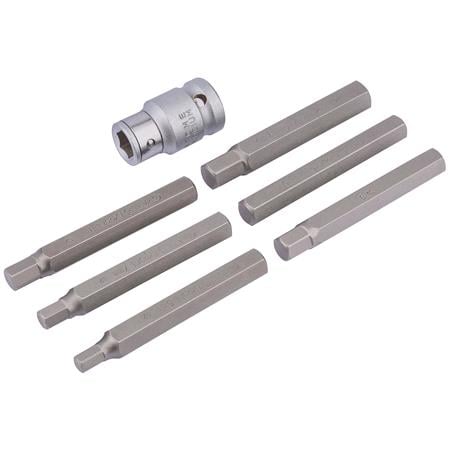 Draper Expert 83564 6mm   12mm Hexagon Bit Set and Holder 1 2 inch Square Drive (7 Piece)