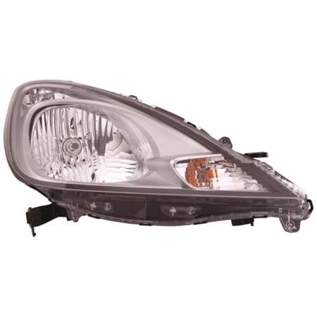 Right Headlamp (Halogen, Takes H4 Bulb, Supplied Without Motor, Not For Hybrid Models) for Honda JAZZ 2011 on