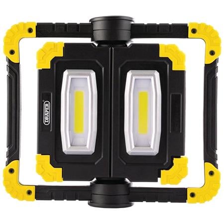 Draper 87696 Twin COB LED Rechargeable Work Light, 10W, 850 Lumens