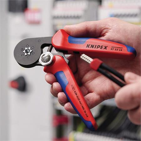 KNIPEX Self  Adjusting Crimping Pliers, 2 x 10 mm², 180mm