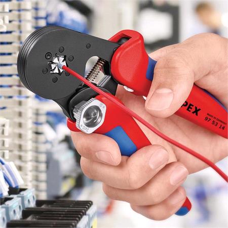 KNIPEX Self  Adjusting Crimping Pliers, 2 x 10 mm², 180mm