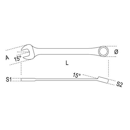 Combination Wrenches Long Series, 9mm