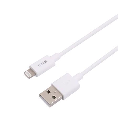 Deltaco USB Type A USB To Lightning Cable White   2m