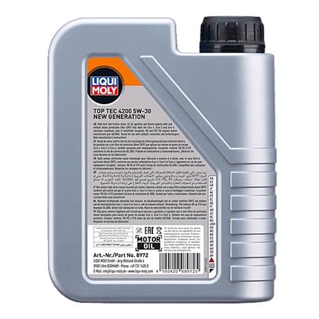 Liqui Moly 5W 30 C3 Top Tec 4200 Longlife III Engine Oil   1 Litre