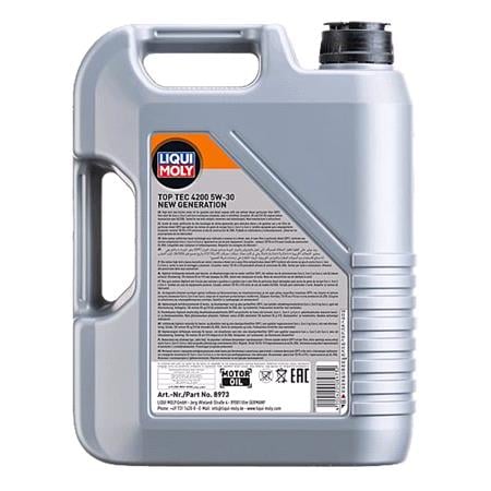 Liqui Moly 5W 30 C3 Top Tec 4200 Longlife III Engine Oil   5 Litres