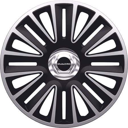 Quadro Black Silver Premium 14 Inch Wheel Trim Set of 4 