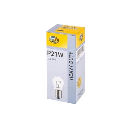 HELLA 24V P21W BA15s Truck Bulb   Single