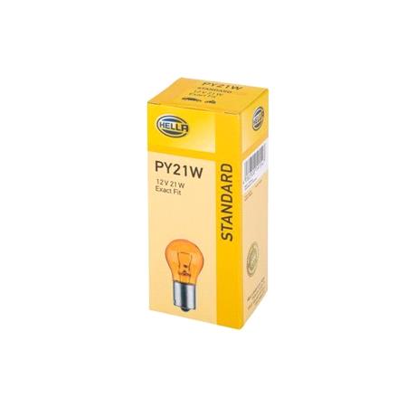 Hella 12V PY21W BAU15s Amber Bulb   Single   8GA006841 121