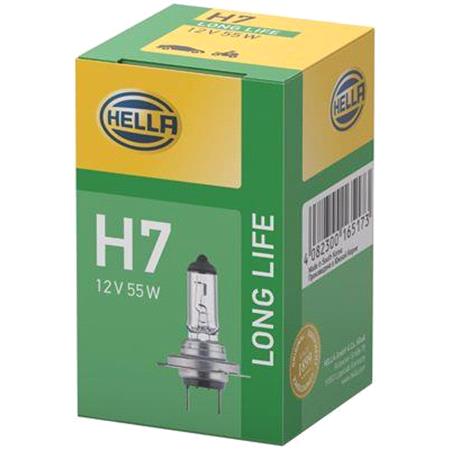 Hella LongLife 12V H7 55W PX26d Bulb   Single