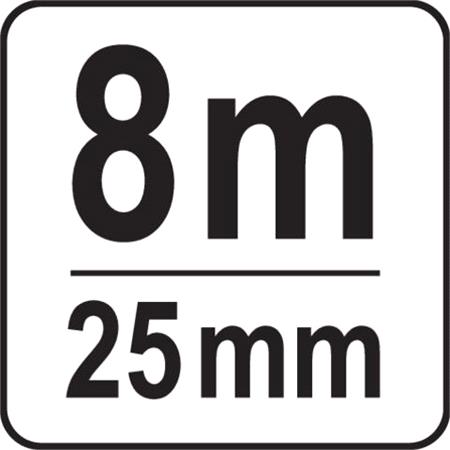 MEASURING TAPE YELLOW SOFT 8Mx25MM