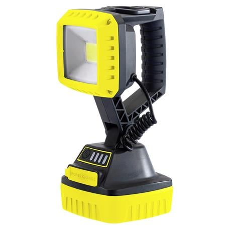 Draper 90049 COB LED Rechargeable Work Light, 10W, 1,000 Lumens, Yellow, 2 x 2.2Ah Batteries