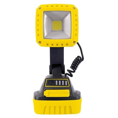 Draper 90049 COB LED Rechargeable Work Light, 10W, 1,000 Lumens, Yellow, 2 x 2.2Ah Batteries