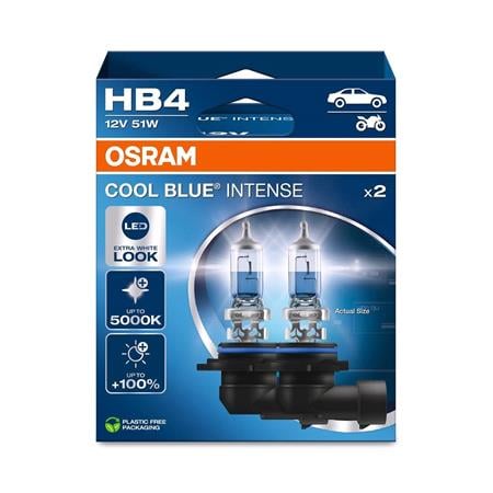 Osram Cool Blue Intense 12V 51W HB4 5000K Twin Pack Bulbs for Audi A8, 1994 200
