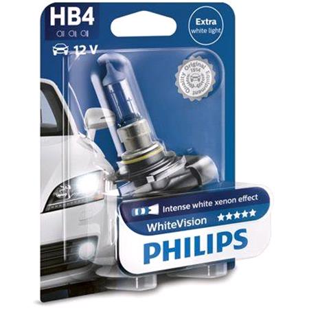 Philips WhiteVision 12V HB4 24W P22d Bulb   Single