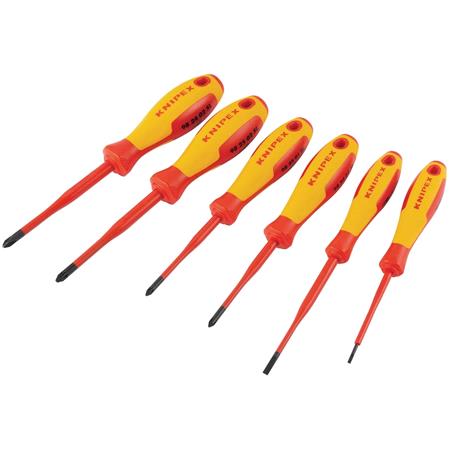 KNIPEX VDE Slotted/Phillips/Pozidriv Screwdriver Set, 6 Parts
