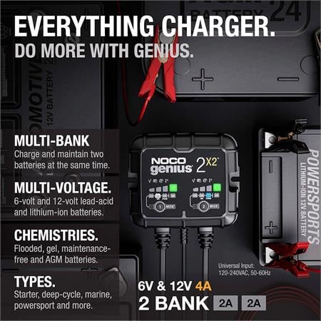NOCO GENIUS2X2 4A 2 Bank Battery Charger