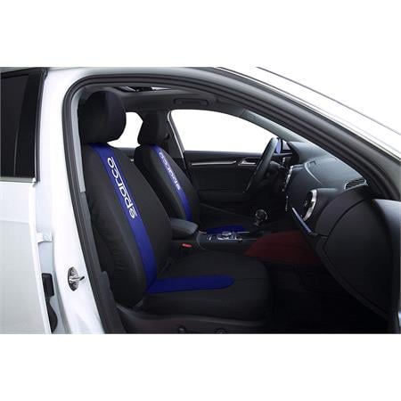 Sparco Universal Polyester Fabric Car Seat Cover Set   Black and Blue For Mercedes O 403 1995 2006