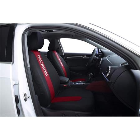 Sparco Universal Polyester Fabric Car Seat Cover Set   Black and Red For BMW Z4 Coupe 2006 2009