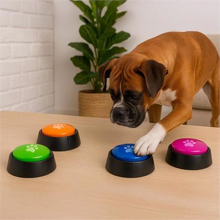 Recordable Dog Buttons Set of 4   Fun Training With Your Dog