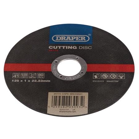 Draper 94774 Metal Cutting Disc, 125 x 1 x 22.23mm