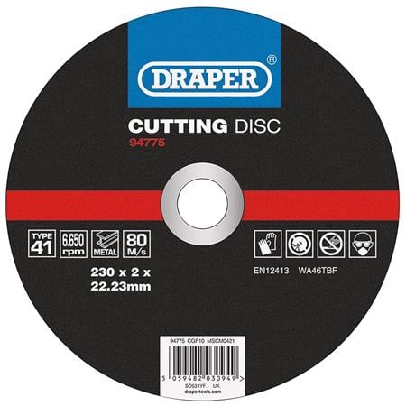 Draper 94775 Metal Cutting Disc, 230 x 2 x 22.23mm