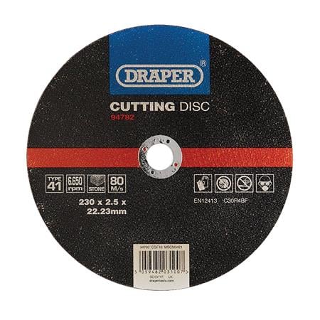 Draper 94782 Flat Stone Cutting Disc, 230 x 2.5 x 22.23mm