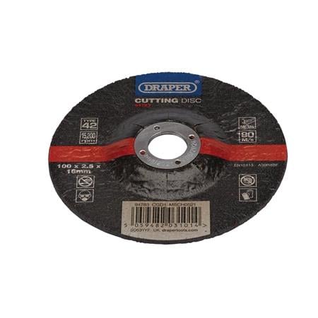 Draper 94783 DPC Metal Cutting Disc, 100 x 2.5 x 16mm