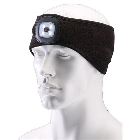 Draper 95172 Headband with USB Rechargeable LED Torch, 1W, Black, One Size