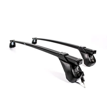 La Prealpina LP47 black steel square Roof Bars for Opel Grandland X 2017 Onwards Without Roof Rails