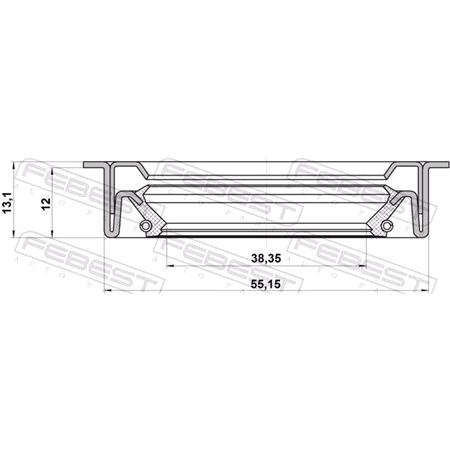 OIL SEAL AXLE CASE 40X55X12X13 FORD FOCuS II CB4 2008 2011   95LDS 40551213C