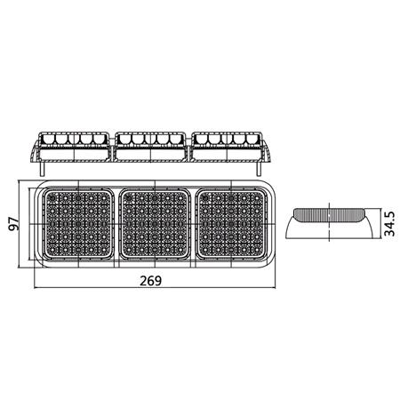 Maypole 10 30V LED Triple Modular Lamp with Reverse Function