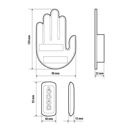LED Hand Gestures, Decoration Sign with Wireless Remote Control