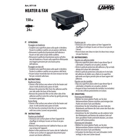 24V Truck Heater/Defroster & Fan   150W