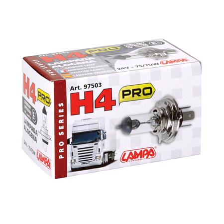 24V Pro halogen lamp   H4   75 70W   P43t   1 pcs    Box