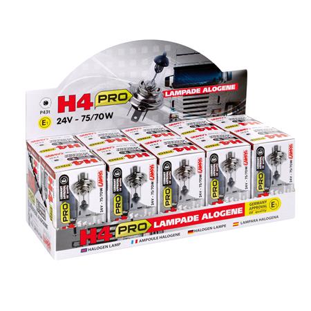 24V Pro halogen lamp   H4   75 70W   P43t   1 pcs    Box