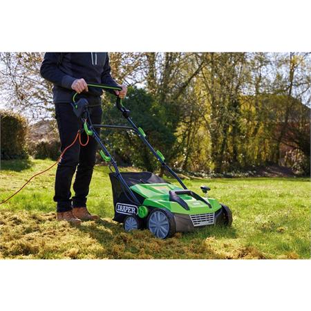 Draper 97922 230V 2 in 1 Lawn Aerator and Scarifier, 380mm, 1800W