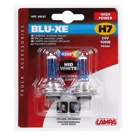 24V Blu Xe halogen lamp   (H7)   100W   PX26d   2 pcs    D Blister