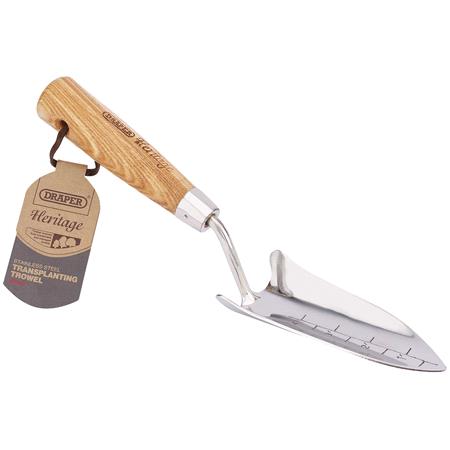 Draper 99022 Heritage Stainless Steel Transplanting Trowel with Ash Handle