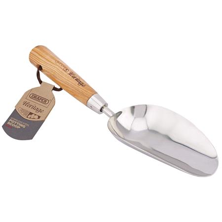 Draper 99024 Heritage Stainless Steel Hand Potting Scoop with Ash Handle