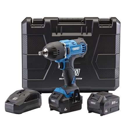 Draper 99251 D20 20V Brushless Mid Torque Impact Wrench, 1/2" Sq. Dr., 400Nm, 2 x 4.0Ah Batteries, 1 x Charger