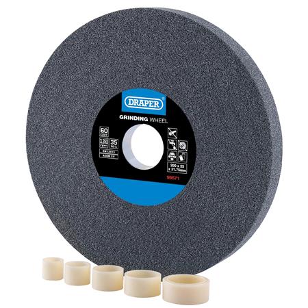 Draper 99571 Aluminium Oxide Bench Grinding Wheel, 200 x 25mm, 60 Grit